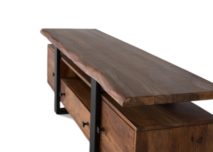 Giner Y Colomer Mueble TV Palisandro Metal 170x55x45 cm Nogal